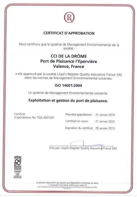 Certificat ISO14001