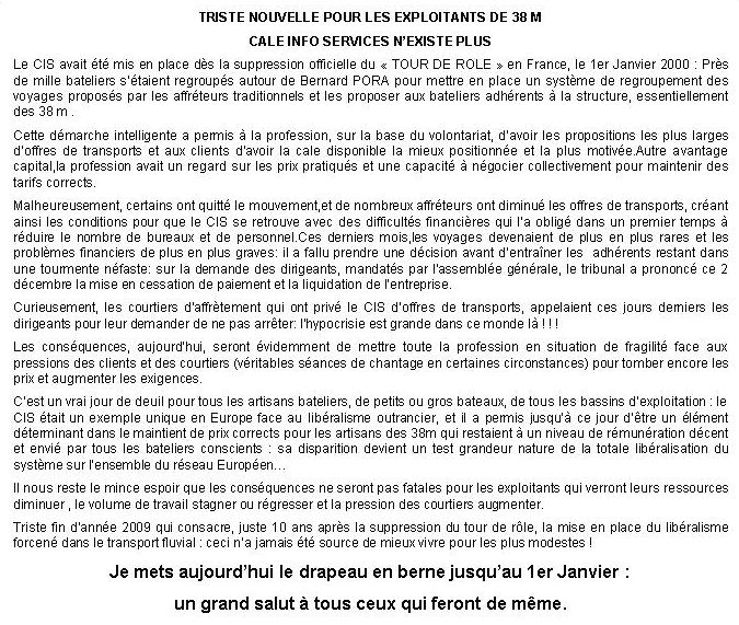 "Faire-part" extrait de la lettre "Cap à l'amont" (Jacques Delhay)