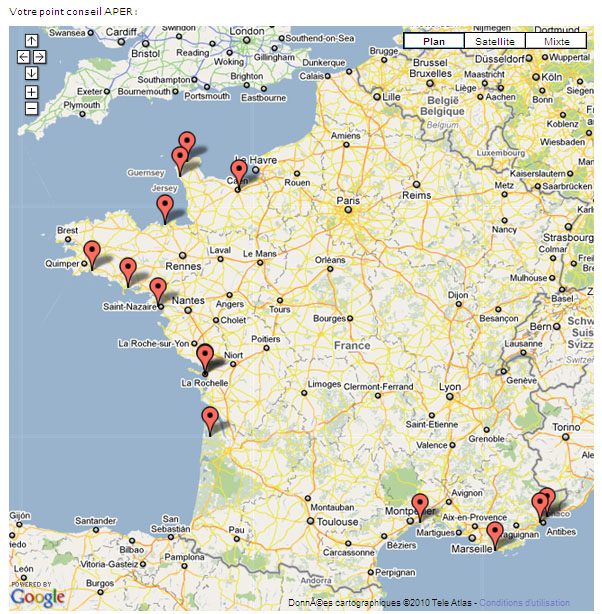 Carte des points conseils A.P.E.R.