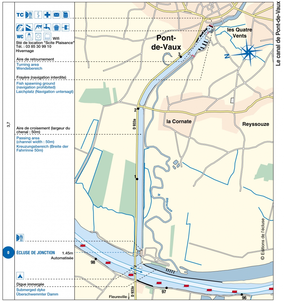 Canal de Pont-de-Vaux (Fluviacarte n° 10 - Saône et Seille)