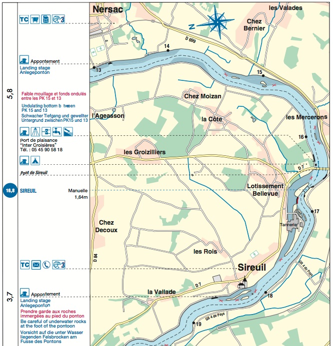 La base de Sireuil sur la Charente (Fluviacarte n°25)