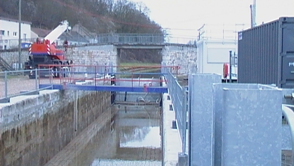 Travaux à l'écluse d'Egreville (Photo A.Cochard)