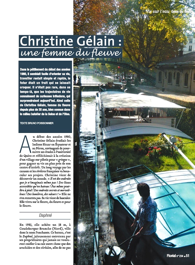 Christine Gélain et son "Daphné" (Fluvial 234)