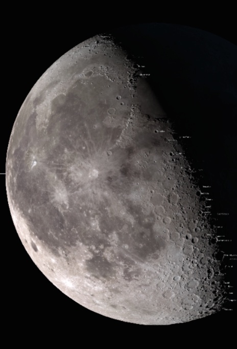 La lune vue de la terre, le 1er janvier 2016 (NASA)