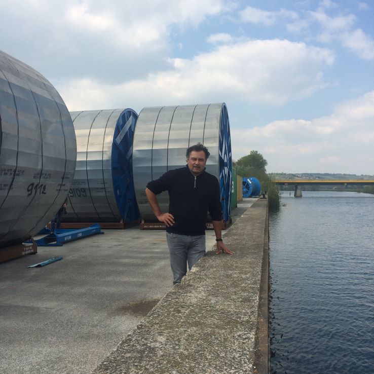 Didier Mercey, président de Logiyonne- opérateur chargé de l'exploitation du port de Gron. (Photo Julie Gacon - Radio France)