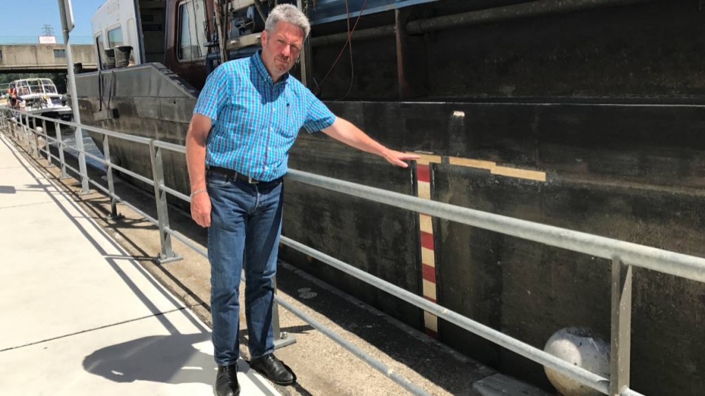 Pascal Roland, président d'une organisation professionnelle de bateliers. (Photo RTBF - François Braibant)