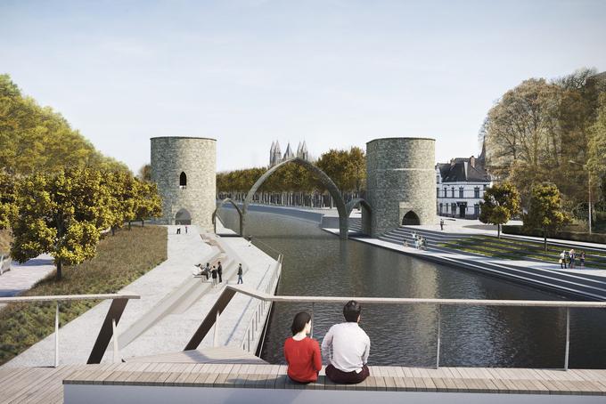 Image de synthèse du futur «pont des Trous». (Image JL DERU / photo-daylight.com)