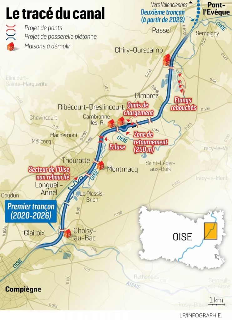 Le tracé du canal (Image LP/Infographie)