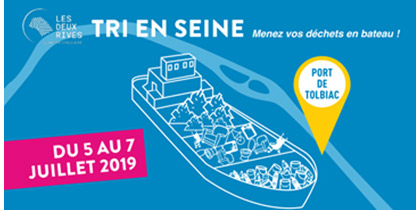 Les entreprises et habitants du « Quartier des Deux rives », entre les 12e et 13e arrondissement de Paris sont invités à venir déposer leurs déchets et encombrants sur une péniche amarrée Quai de Tolbiac.