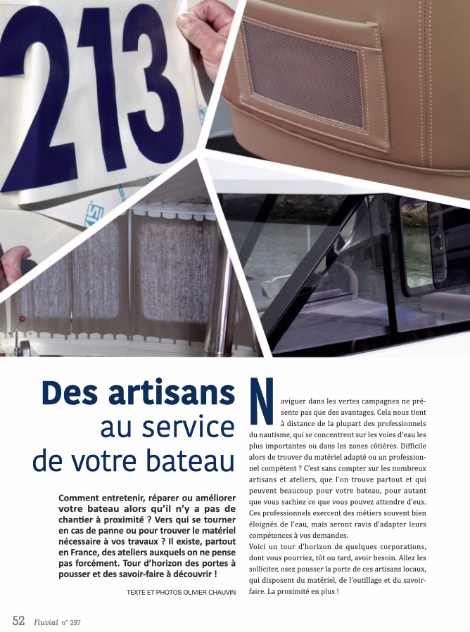 Des artisans au service de votre bateau - Fluvial 297