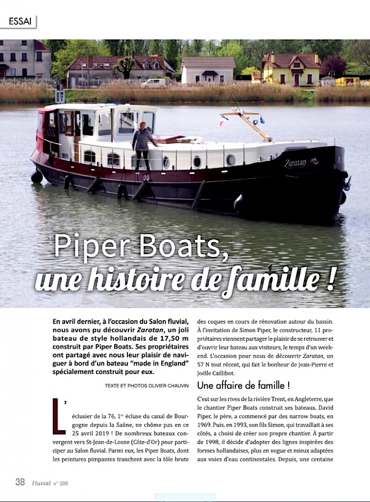 Piper-Boats, une histoire de famille - Fluvial 296