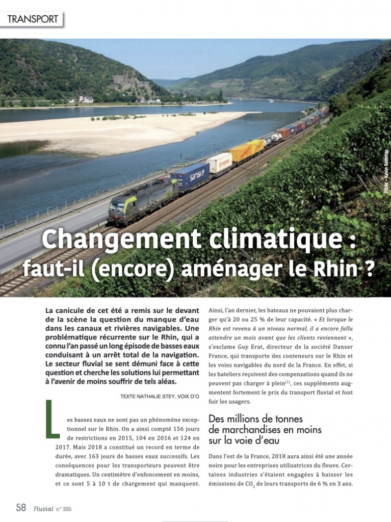 Changement climatique : faut-il aménager le Rhin (Fluvial 295)