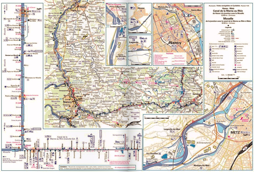 Carte fluvestre de la Moselle et du canal de la Marne au Rhin (Fluvial N°315)